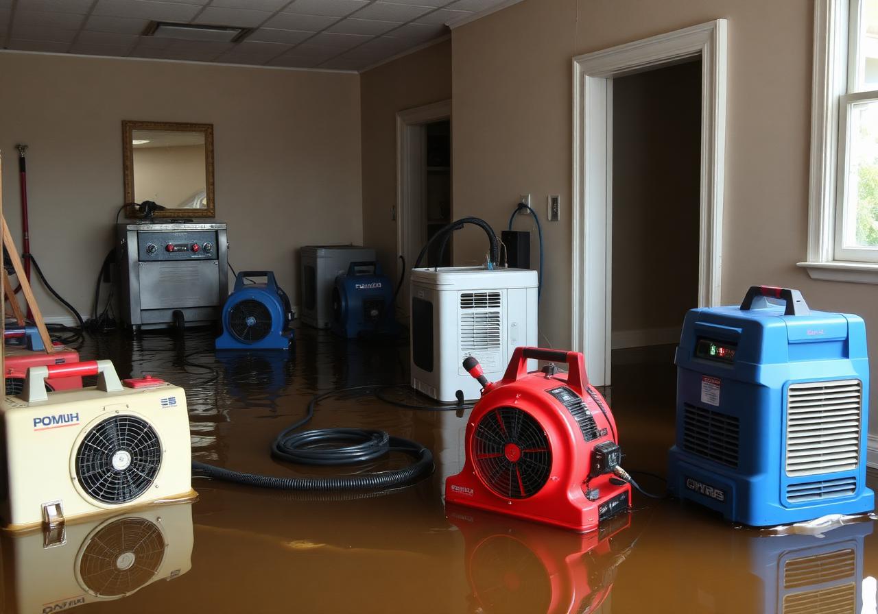 Water damage restoration in flooded NJ basement